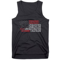 Us Flag Unmasked Unmuzzled Unvaccinated Unafraid Tank Top
