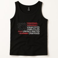 Us Flag Unmasked Unmuzzled Unvaccinated Unafraid Tank Top