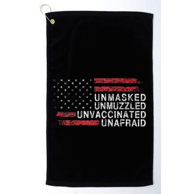Us Flag Unmasked Unmuzzled Unvaccinated Unafraid Golf Towel