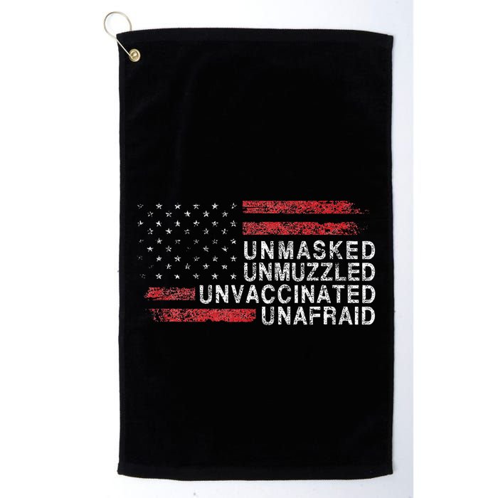 Us Flag Unmasked Unmuzzled Unvaccinated Unafraid Golf Towel