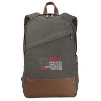 Us Flag Unmasked Unmuzzled Unvaccinated Unafraid Cotton Canvas Backpack