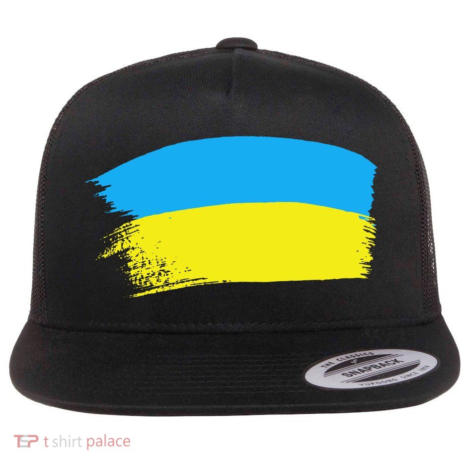 Ukraine Flag Flat Bill Trucker Hat