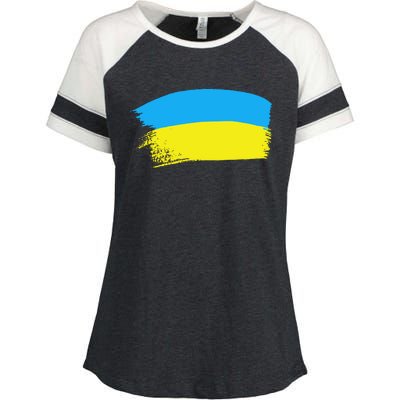 Ukraine Flag Enza Ladies Jersey Colorblock Tee