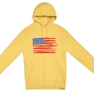 Usa Flag United States Of America 4th Of July Simple Vintage Premium Premium Pullover Hoodie