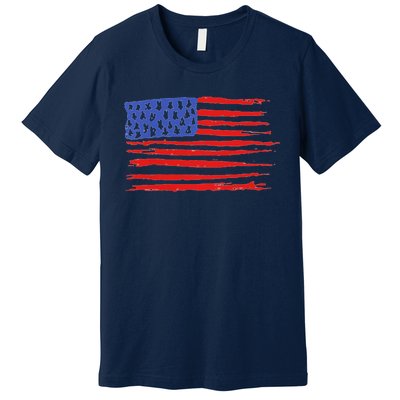 Usa Flag United States Of America 4th Of July Simple Vintage Premium Premium T-Shirt