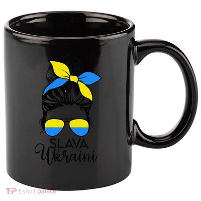 Ukrainian Flag Ukraine Women Zelensky Words Slava Ukraini 11oz C Handle Ceramic Mug