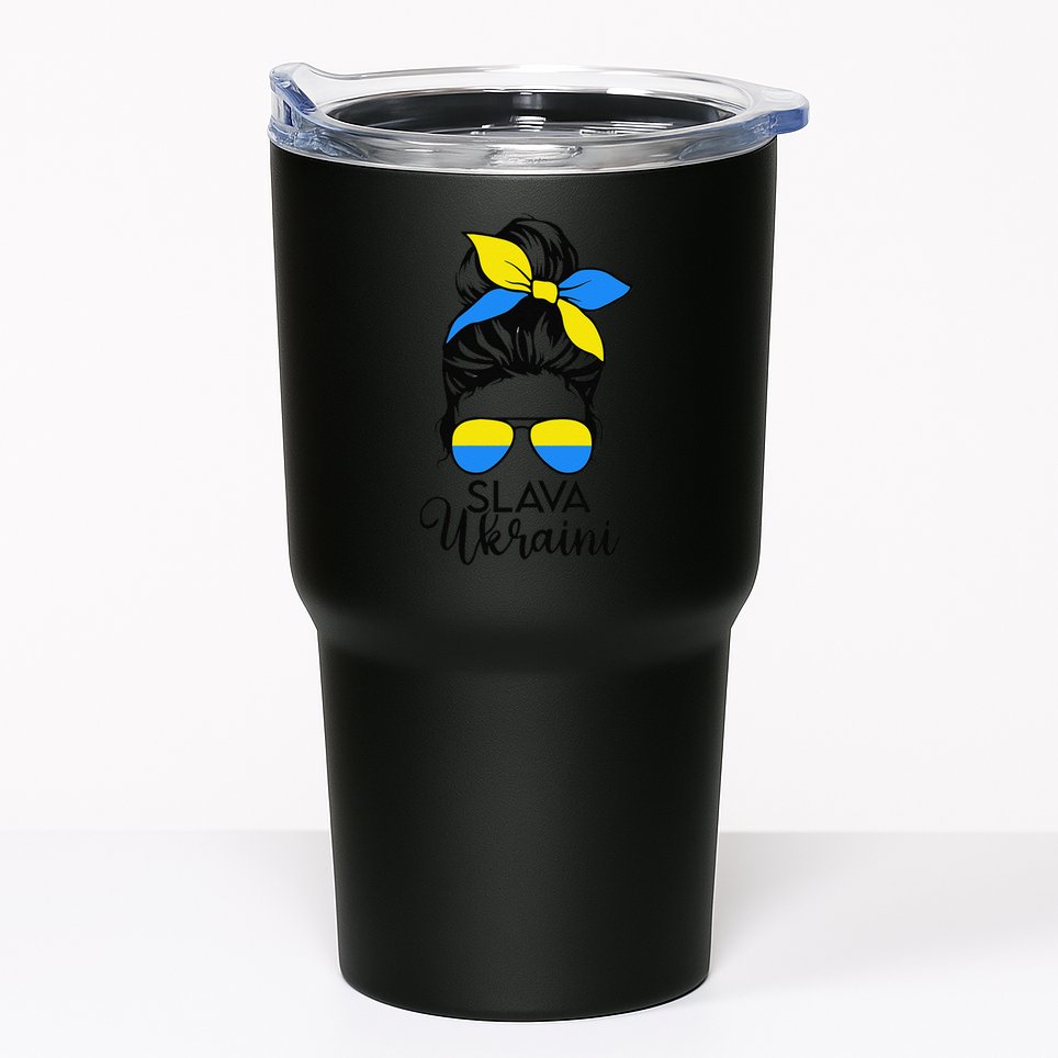 Ukrainian Flag Ukraine Women Zelensky Words Slava Ukraini Tumbler