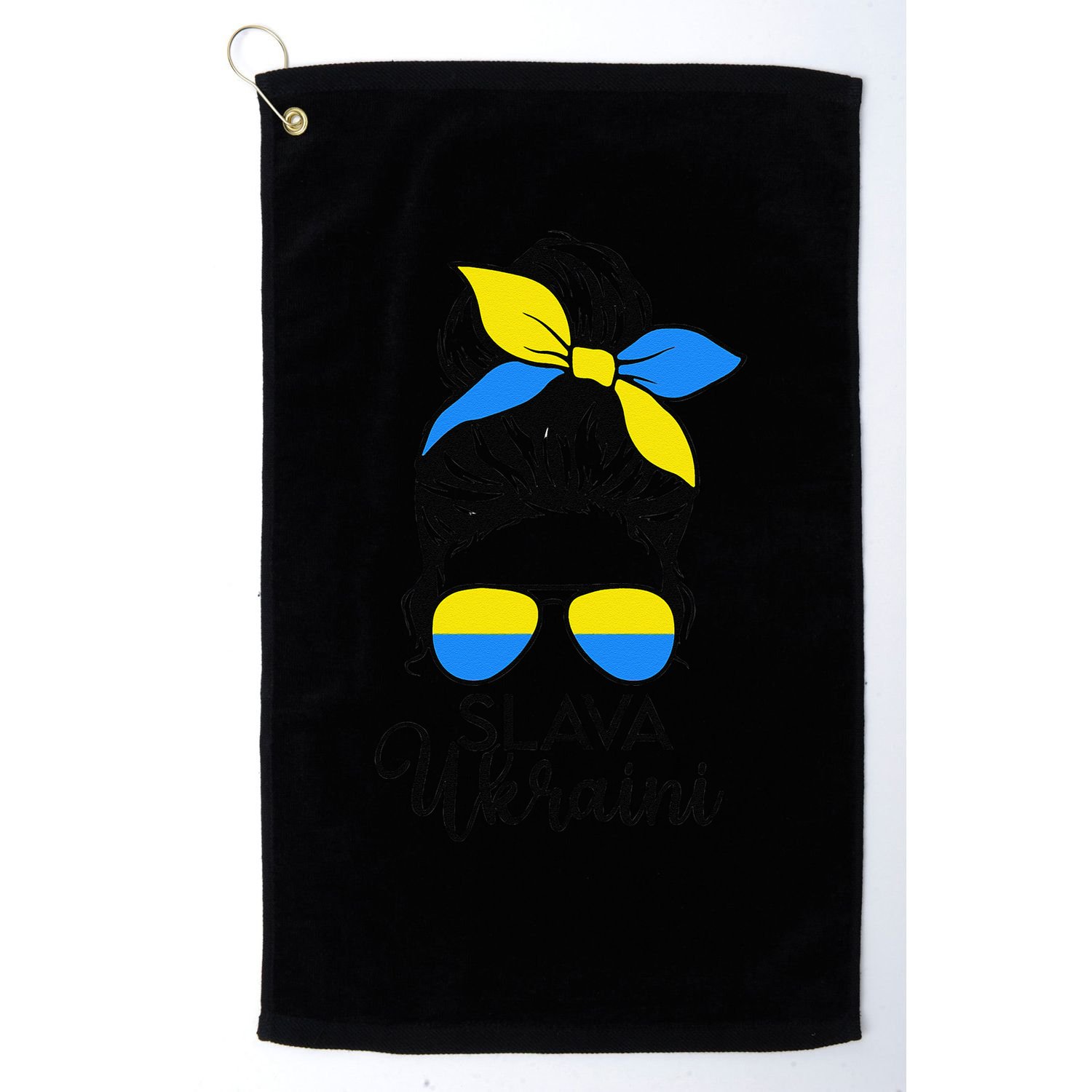 Ukrainian Flag Ukraine Women Zelensky Words Slava Ukraini Golf Towel