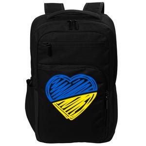 Ukraine Flag Ukrainian Heart I Stand With Ukraine Heart Gift Impact Tech Backpack