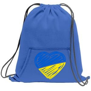 Ukraine Flag Ukrainian Heart I Stand With Ukraine Heart Gift Sweatshirt Cinch Pack Bag