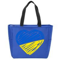 Ukraine Flag Ukrainian Heart I Stand With Ukraine Heart Gift Zip Tote Bag