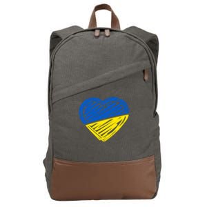 Ukraine Flag Ukrainian Heart I Stand With Ukraine Heart Gift Cotton Canvas Backpack