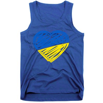 Ukraine Flag Ukrainian Heart I Stand With Ukraine Heart Gift Tank Top