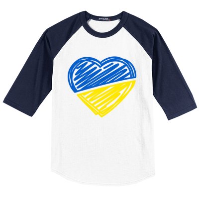 Ukraine Flag Ukrainian Heart I Stand With Ukraine Heart Gift Baseball Sleeve Shirt