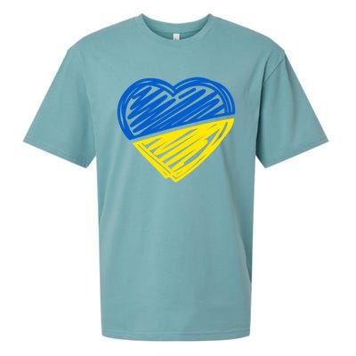 Ukraine Flag Ukrainian Heart I Stand With Ukraine Heart Gift Sueded Cloud Jersey T-Shirt