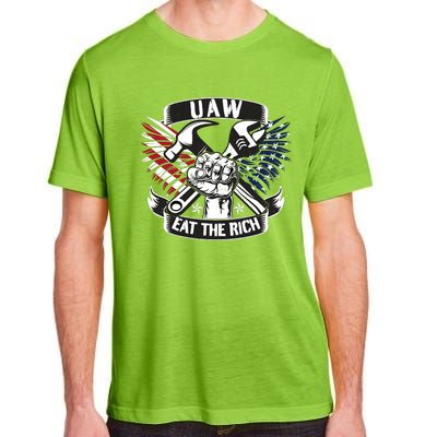 Us Flag Vintage Uaw Eat The Rich Uaw Strong Uaw Proud Union Adult ChromaSoft Performance T-Shirt