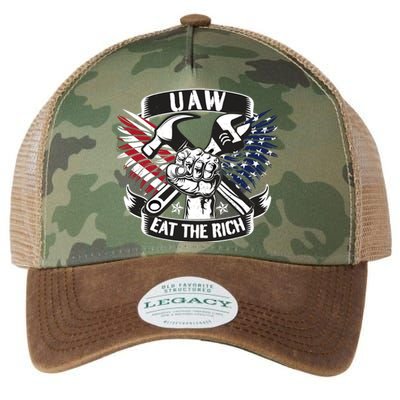 Us Flag Vintage Uaw Eat The Rich Uaw Strong Uaw Proud Union Legacy Tie Dye Trucker Hat