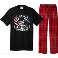 Us Flag Vintage Uaw Eat The Rich Uaw Strong Uaw Proud Union Pajama Set