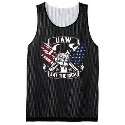 Us Flag Vintage Uaw Eat The Rich Uaw Strong Uaw Proud Union Mesh Reversible Basketball Jersey Tank