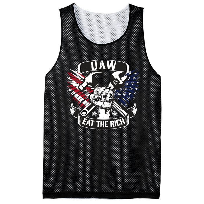 Us Flag Vintage Uaw Eat The Rich Uaw Strong Uaw Proud Union Mesh Reversible Basketball Jersey Tank