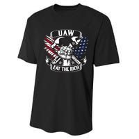 Us Flag Vintage Uaw Eat The Rich Uaw Strong Uaw Proud Union Performance Sprint T-Shirt