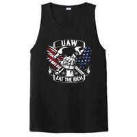 Us Flag Vintage Uaw Eat The Rich Uaw Strong Uaw Proud Union PosiCharge Competitor Tank