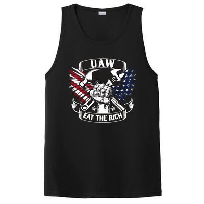 Us Flag Vintage Uaw Eat The Rich Uaw Strong Uaw Proud Union PosiCharge Competitor Tank