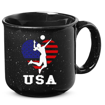 Usa Flag Volleyball Support Usa Team Volleyball 15oz Campfire Ceramic Mug