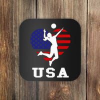 Usa Flag Volleyball Support Usa Team Volleyball Coaster