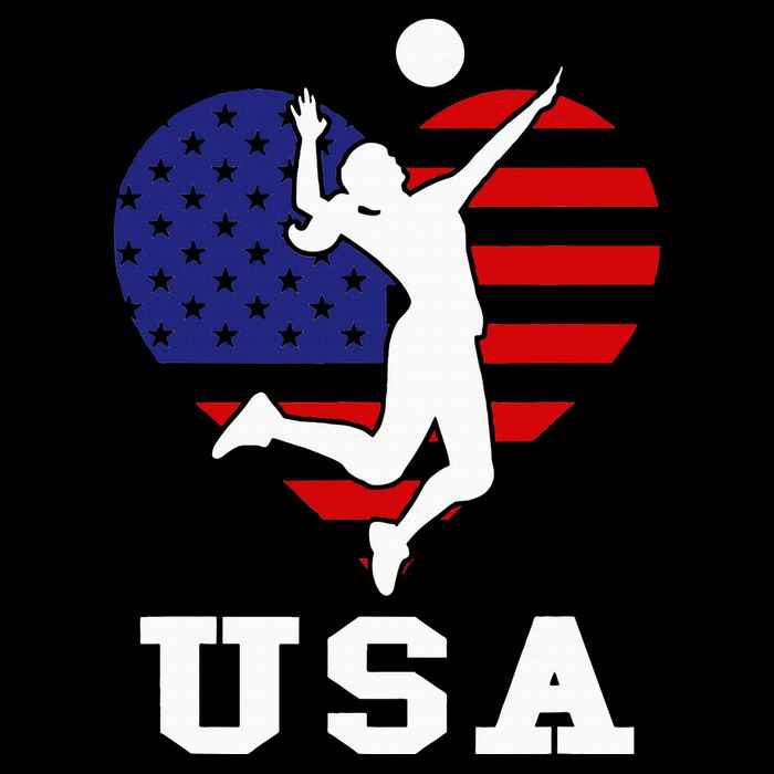 Usa Flag Volleyball Support Usa Team Volleyball Kids Hoodie