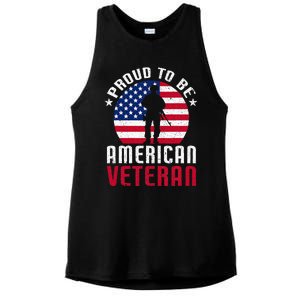 USA Flag Veteran Pride Ladies PosiCharge Tri-Blend Wicking Tank