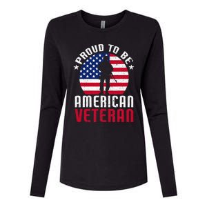 USA Flag Veteran Pride Womens Cotton Relaxed Long Sleeve T-Shirt