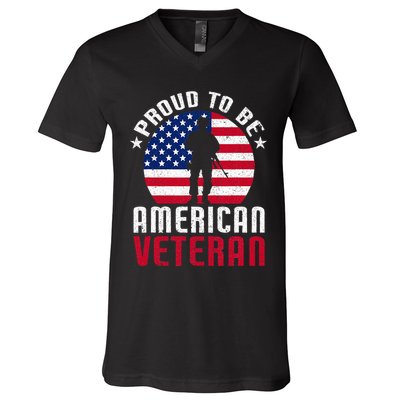 USA Flag Veteran Pride V-Neck T-Shirt