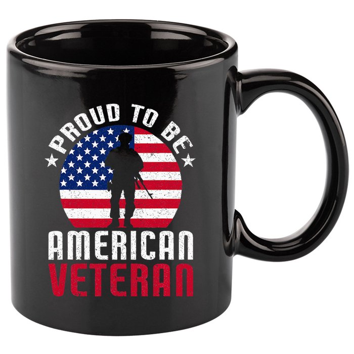 USA Flag Veteran Pride 11oz C Handle Ceramic Mug