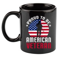 USA Flag Veteran Pride 11oz C Handle Ceramic Mug