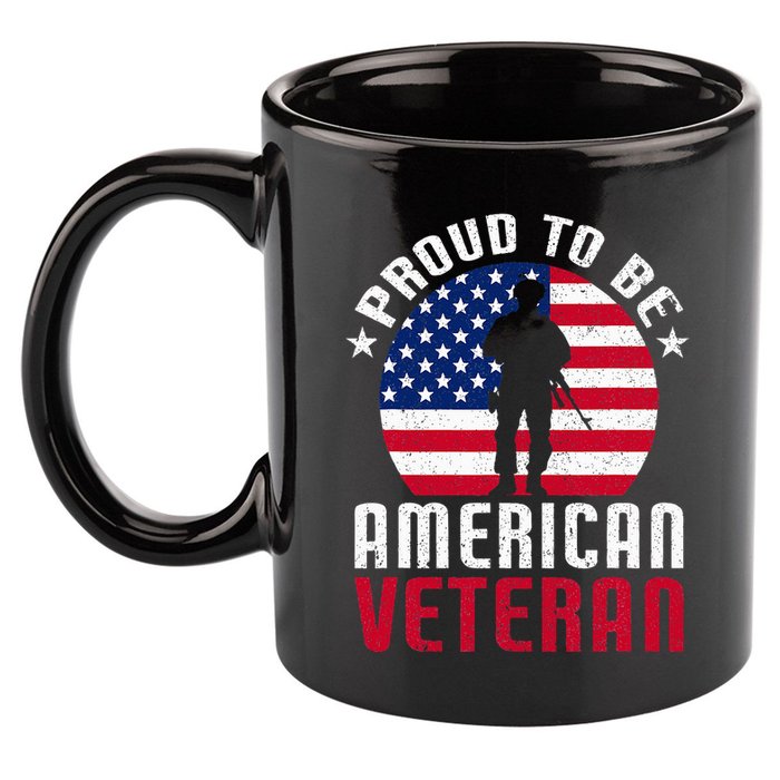 USA Flag Veteran Pride 11oz C Handle Ceramic Mug