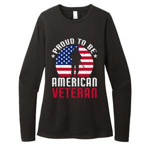 USA Flag Veteran Pride Womens CVC Long Sleeve Shirt