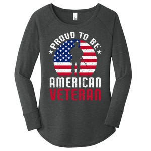 USA Flag Veteran Pride Women's Perfect Tri Tunic Long Sleeve Shirt