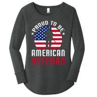 USA Flag Veteran Pride Women's Perfect Tri Tunic Long Sleeve Shirt