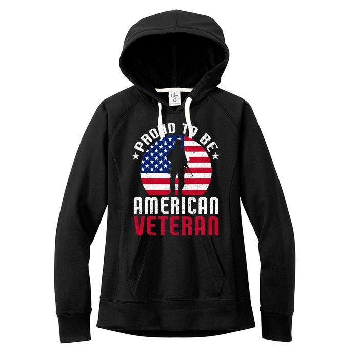 USA Flag Veteran Pride Women's Fleece Hoodie