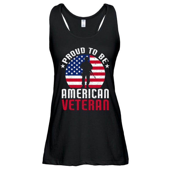 USA Flag Veteran Pride Ladies Essential Flowy Tank