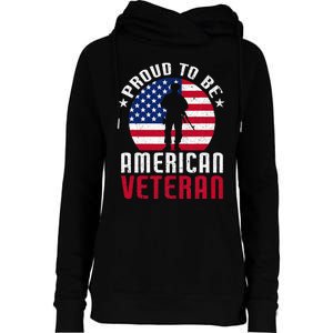 USA Flag Veteran Pride Womens Funnel Neck Pullover Hood