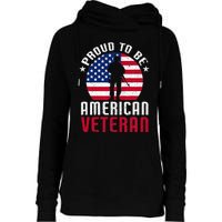 USA Flag Veteran Pride Womens Funnel Neck Pullover Hood