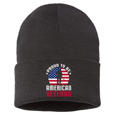 USA Flag Veteran Pride Sustainable Knit Beanie