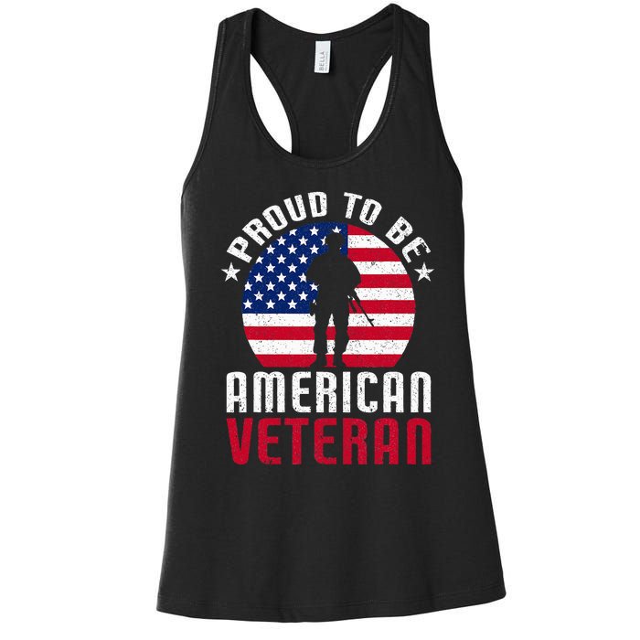 USA Flag Veteran Pride Women's Racerback Tank