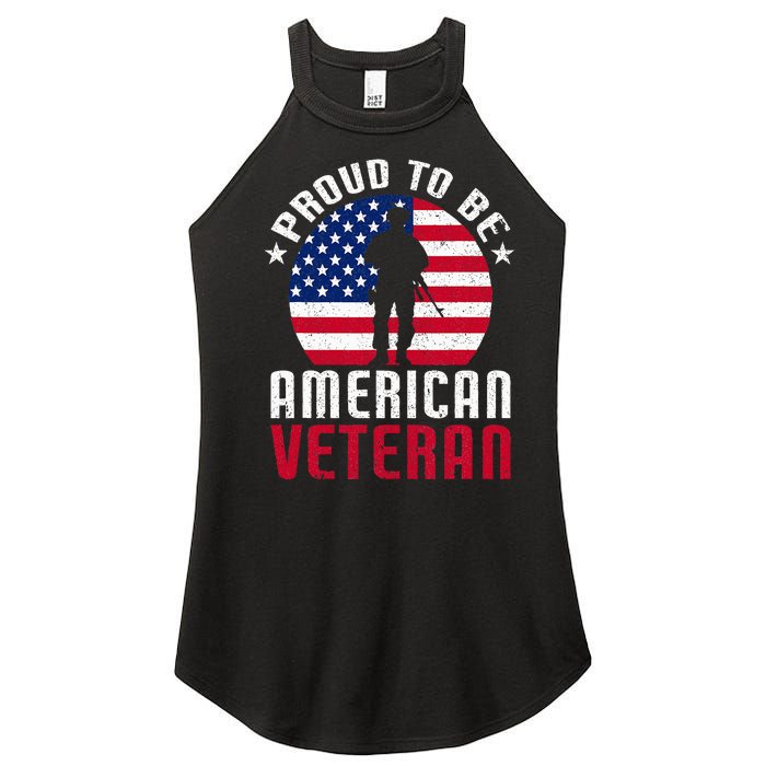 USA Flag Veteran Pride Women's Perfect Tri Rocker Tank