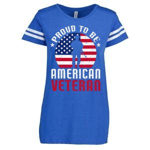 USA Flag Veteran Pride Enza Ladies Jersey Football T-Shirt