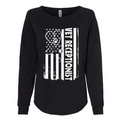 Usa Flag Vet Receptionist American Animal Health Gift Womens California Wash Sweatshirt