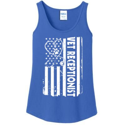 Usa Flag Vet Receptionist American Animal Health Gift Ladies Essential Tank