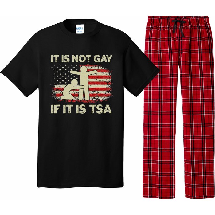 USA Flag Vintage It Is Not Gay If It Is TSA Security Pajama Set